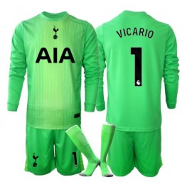 Tottenham Hotspur Guglielmo Vicario #1 Keeper Thuis tenue Kids 2025-26 Lange Mouw (+ Korte broeken)